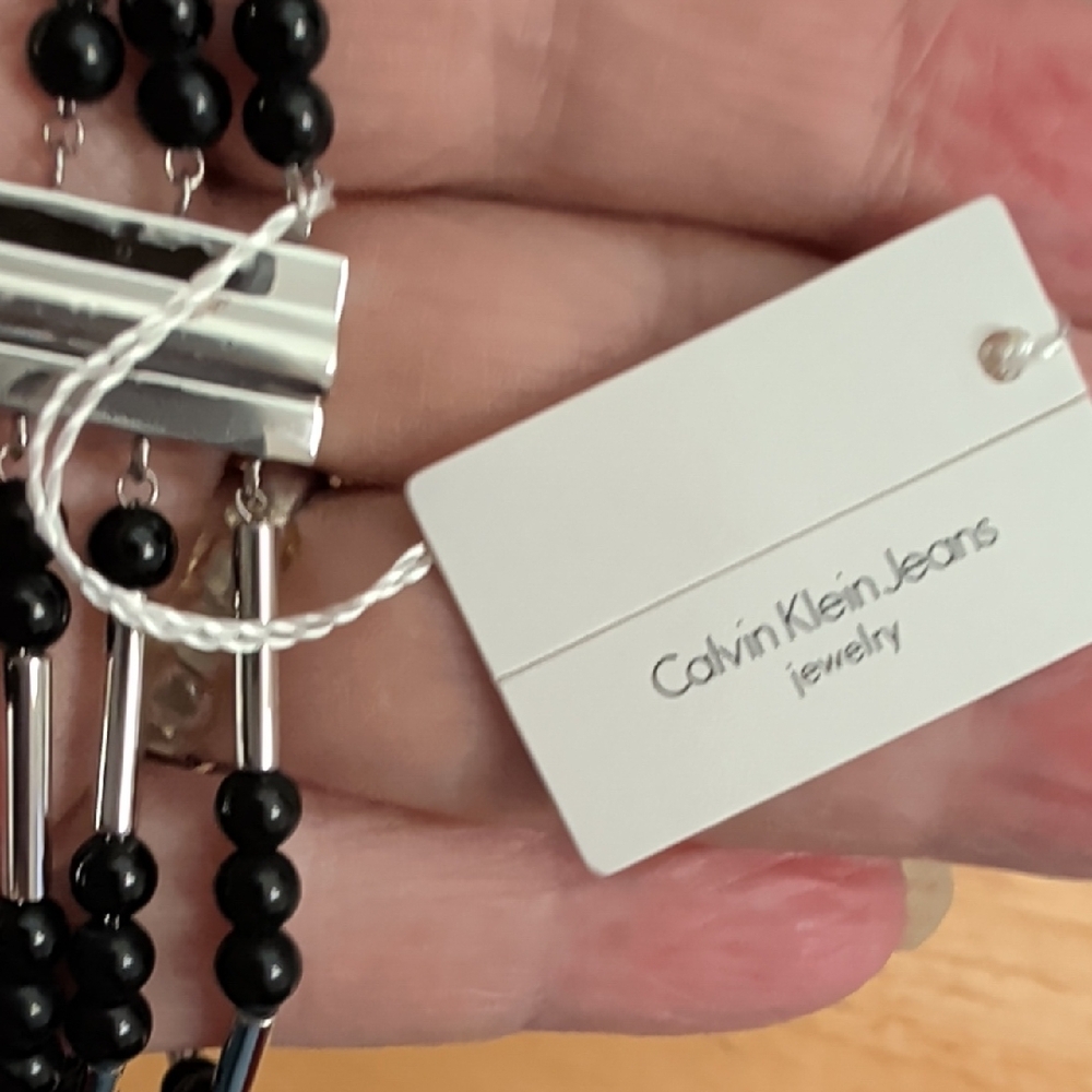 Calvin Klein Jeans Black Beaded Multi-Strand Bracelet